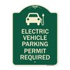 Signmission Electric Vehicle Parking Permit Required Heavy-Gauge Aluminum Sign, 24" x 18", G-1824-24114 A-DES-G-1824-24114